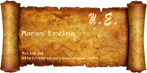 Maros Ervina névjegykártya